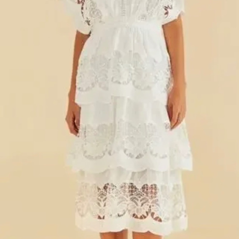 FARM Rio NWT Richelieu Midi White Dress Size M